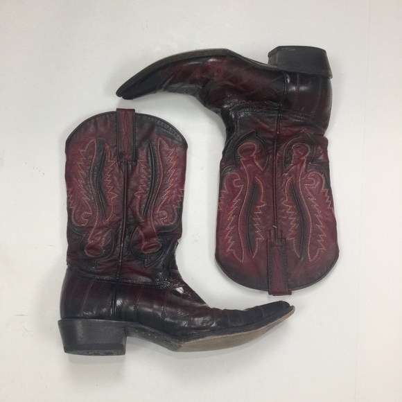 Los Altos Western Dark Red Cowboy Boots Size 8.5 - Picture 1 of 16